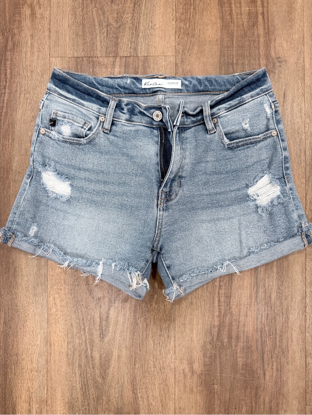 KanCan Light Blue Distressed Denim Cutoff Shorts